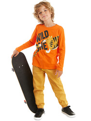 Wild One Erkek Çocuk T-shirt Dokuma Pantolon Takım - Thumbnail
