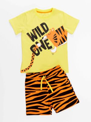 Wild One Erkek Çocuk T-shirt Şort Takım - 3