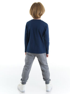 Wow Boy Navy Blue T-shirt&Pants Set - 1