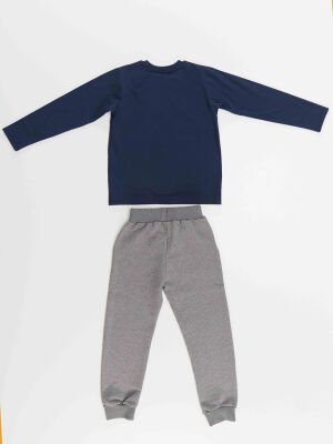 Wow Boy Navy Blue T-shirt&Pants Set - 3