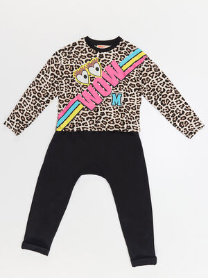 Wow Leopard Girl T-shirt&Pants Set