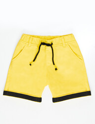 Yellow Gabardine Boy Shorts - Thumbnail