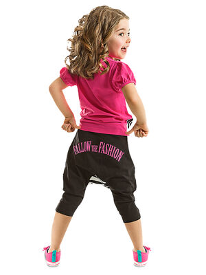 Zebra Fashion Kız Çocuk T-shirt Kapri Şort Takım