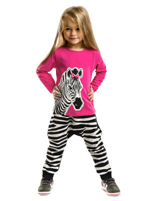 Zebra Fashion Kız Çocuk Kışlık T-shirt Pantolon Takım - 1