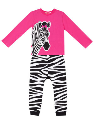 Zebra Fashion Kız Çocuk Kışlık T-shirt Pantolon Takım - 3