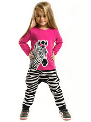Zebra Fashion Kız Çocuk T-shirt Pantolon Takım - Thumbnail