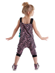 Zebra Fırfırlı Kız Çocuk Tulum - Thumbnail