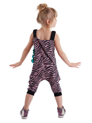 Zebra Fırfırlı Kız Çocuk Tulum