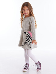 Zebra Grey Winter Dress - 1