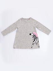 Zebra Grey Winter Dress - 3