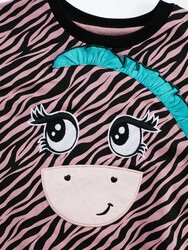 Zebra Kız Çocuk Sweatshirt - Thumbnail
