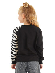 Zebra Ruffled Girl Black Sweatshirt - 2