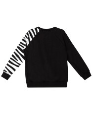 Zebra Ruffled Girl Black Sweatshirt - 4