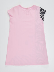 Zebra Ruffled Girl Pink Dress - 4