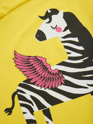 Zebra Wings Yellow Girl Dress - 5