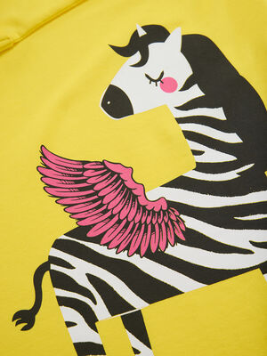 Zebra Wings Yellow Girl Dress