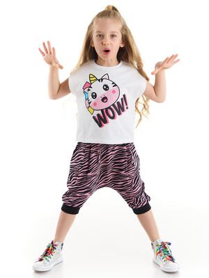 Zebracorn Kız Çocuk T-shirt Kapri Şort Takım