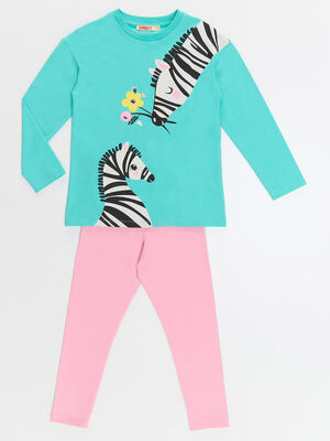 Zebras Girl T-shirt&Leggings Set